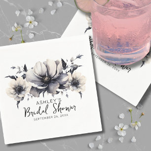 Elegant Watercolor Floral Bridal Shower Napkin