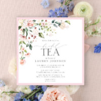Elegant Watercolor Floral Bridal Tea Pink Shower