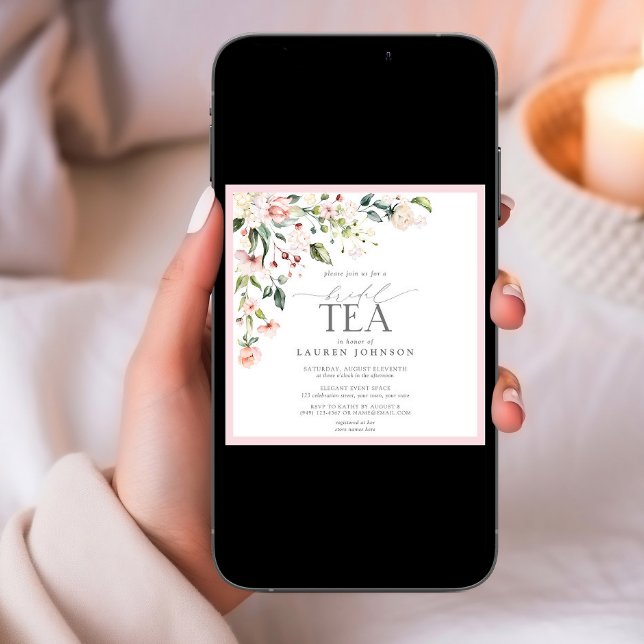 Elegant Watercolor Floral Bridal Tea Pink Shower Invitation (Creator Uploaded)