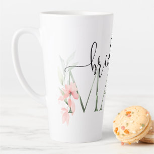 Elegant Watercolor Floral Bridesmaid Latte Mug