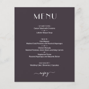 Elegant Watercolor Floral Budget Wedding Menu