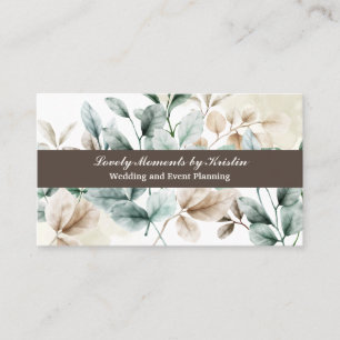 Elegant watercolor floral business card