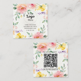 Elegant Watercolor Floral business logo Modern  Calling Card