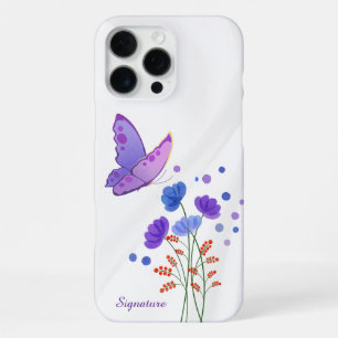Elegant watercolor floral butterfly phone case