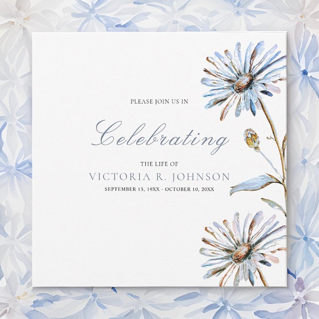 Elegant Watercolor Floral Celebration of Life Invitation (Creator Uploaded)