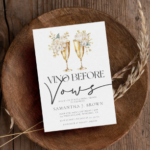 Elegant Watercolor Floral Champagne Bridal Shower Invitation