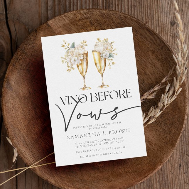 Elegant Watercolor Floral Champagne Bridal Shower Invitation (Creator Uploaded)