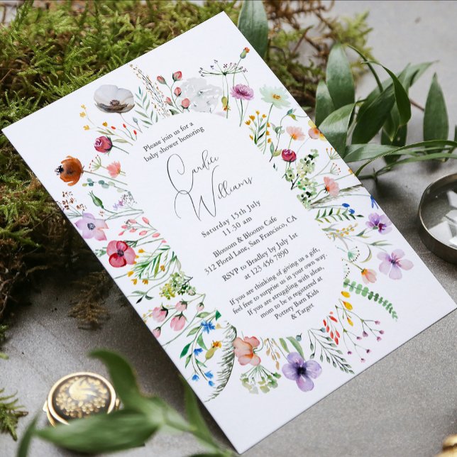 Elegant Watercolor Floral Couples Baby Shower Invitation (Creator Uploaded)