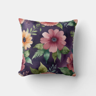 Elegant Watercolor Floral Cushion