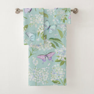 Elegant watercolor floral decorative eye-catching  bath towel set