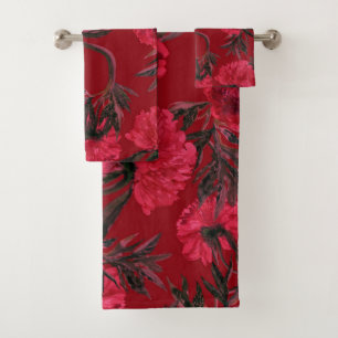 Elegant watercolor floral decorative eye-catching bath towel set