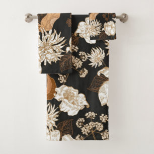 Elegant watercolor floral decorative eye-catching  bath towel set