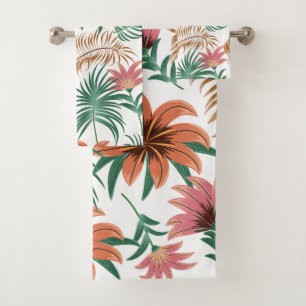 Elegant watercolor floral decorative eye-catching  bath towel set