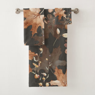 Elegant watercolor floral decorative eye-catching bath towel set