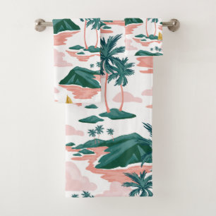 Elegant watercolor floral decorative eye-catching bath towel set