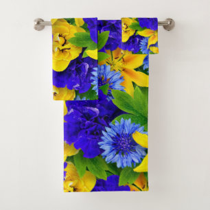 Elegant watercolor floral decorative eye-catching bath towel set