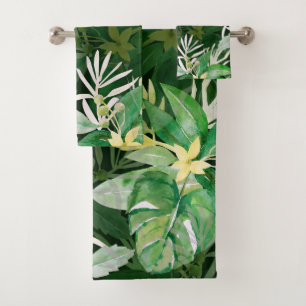 Elegant watercolor floral decorative eye-catching  bath towel set
