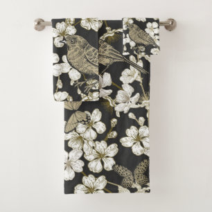 Elegant watercolor floral decorative eye-catching  bath towel set