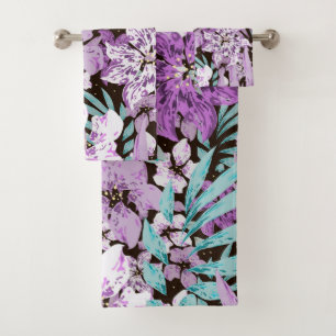 Elegant watercolor floral decorative eye-catching  bath towel set