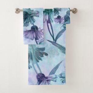 Elegant watercolor floral decorative eye-catching  bath towel set