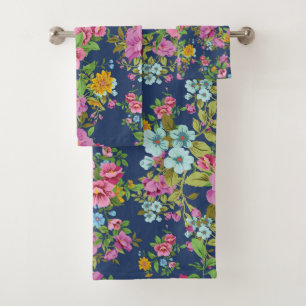 Elegant watercolor floral decorative eye-catching  bath towel set