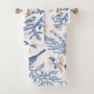 Elegant watercolor floral decorative eye-catching bath towel set