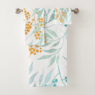 Elegant watercolor floral decorative eye-catching  bath towel set