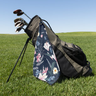 Elegant watercolor floral decorative eye-catching  golf towel