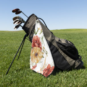 Elegant watercolor floral decorative eye-catching golf towel
