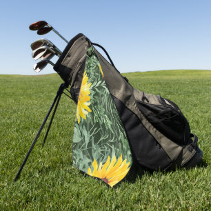 Elegant watercolor floral decorative eye-catching golf towel