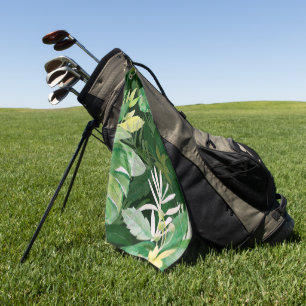 Elegant watercolor floral decorative eye-catching golf towel