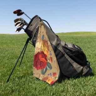 Elegant watercolor floral decorative eye-catching golf towel