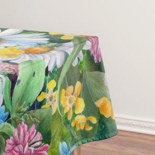 Elegant watercolor floral decorative pattern tablecloth