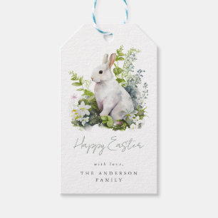 Elegant Watercolor Floral Easter Party Gift Tags