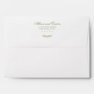Elegant Watercolor Floral Envelope Return Address