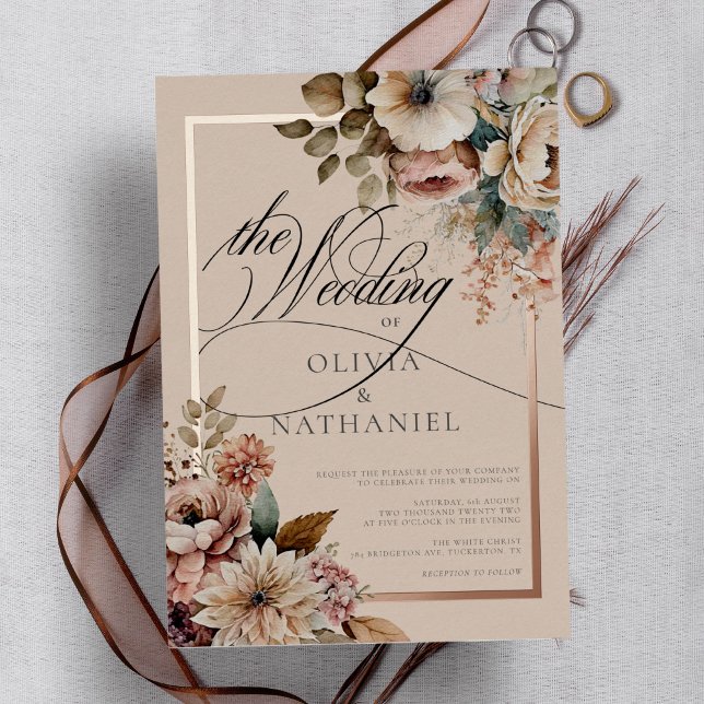 Elegant Watercolor Floral Fall Wedding (Creator Uploaded)