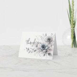 Elegant Watercolor Floral Folded Thank You Card