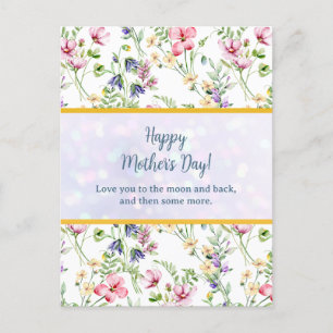 Elegant Watercolor Floral for Happy Mother's Day Invitation Postcard