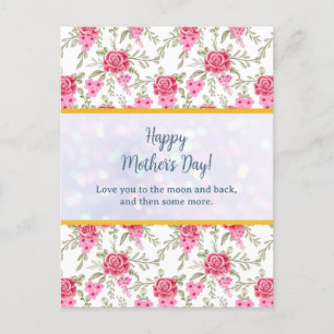 Elegant Watercolor Floral for Happy Mother's Day Invitation Postcard