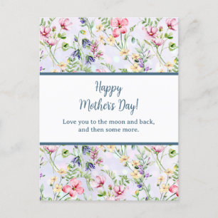 Elegant Watercolor Floral for Happy Mother's Day Invitation Postcard