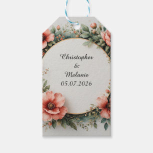 Elegant Watercolor Floral Frame Gift Tags