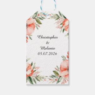 Elegant Watercolor Floral Frame Gift Tags