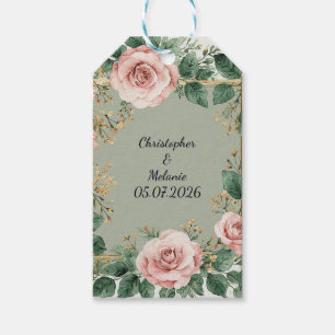 Elegant Watercolor Floral Frame Gift Tags