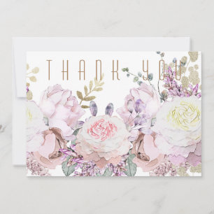 Elegant Watercolor Floral Funeral Thank You Card