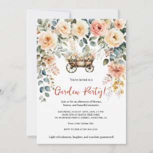 Elegant watercolor floral garden party invitation
