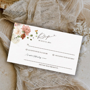 Elegant Watercolor Floral Garden RSVP Enclosure Card