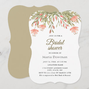 Elegant Watercolor Floral Greenery Bridal Shower Invitation