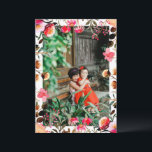 Elegant Watercolor Floral Greenery Photo Red Pink Holiday Card<br><div class="desc">Elegant Pink and Red Watercolor Floral Greenery Personalised Photo Holiday Card</div>