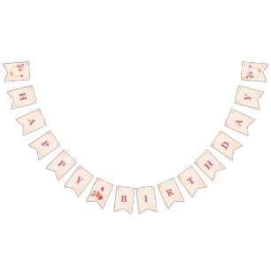 Elegant Watercolor Floral Happy Birthday Bunting