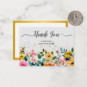 Elegant Watercolor Floral I For Messages Gifts Card